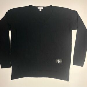 Calvin Klein Women's V-Neck Black Sweater Size Medium